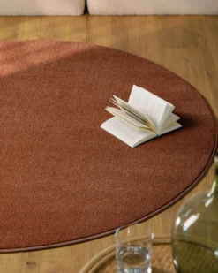 Esprit Kurzflorteppich Rund Ziegel Rot "Vegas"