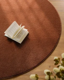 Esprit Kurzflorteppich Rund Ziegel Rot