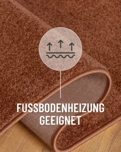 Esprit Kurzflorteppich Rund Ziegel Rot