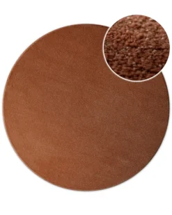 Esprit Kurzflorteppich Rund Ziegel Rot