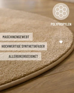 Esprit Kurzflorteppich Rund Sand Beige 