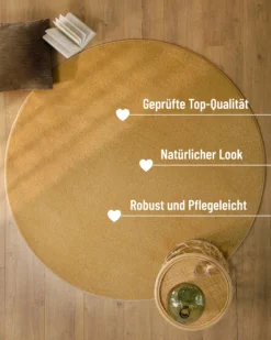 Esprit Kurzflorteppich Rund Ocker Gelb "Vegas"
