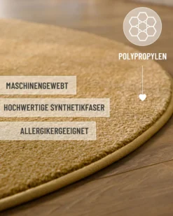 Esprit Kurzflorteppich Rund Ocker Gelb