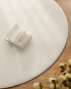 Esprit Kurzflorteppich Rund Creme Weiß 