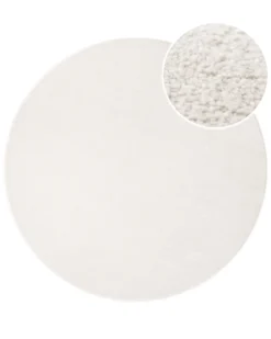 Esprit Kurzflorteppich Rund Creme Weiß 