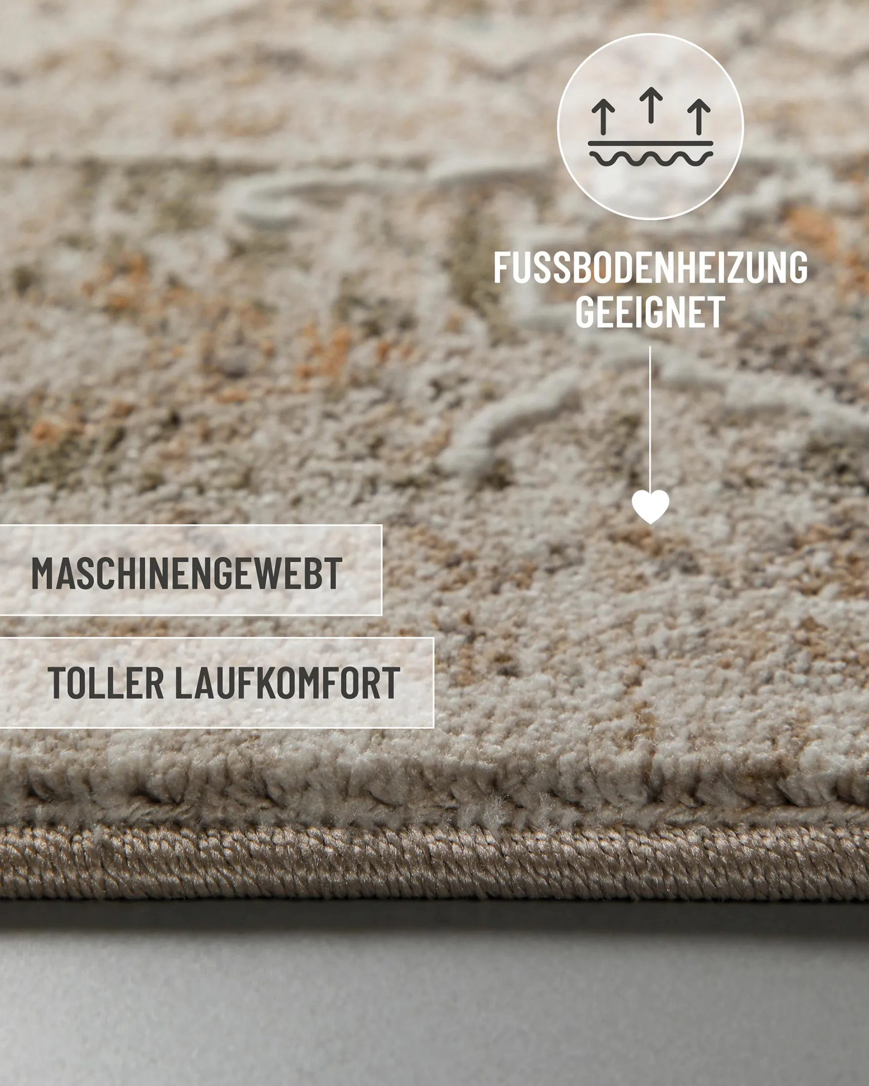 Esprit Kurzflorteppich Sand Beige "Soft Vintage"