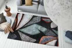 Esprit Teppich Anthrazit Bunt Kurzflor 