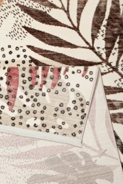 Esprit Teppich beige braun rot Kurzflor 