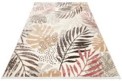 Esprit Teppich beige braun rot Kurzflor 