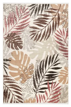 Esprit Teppich beige braun rot Kurzflor 