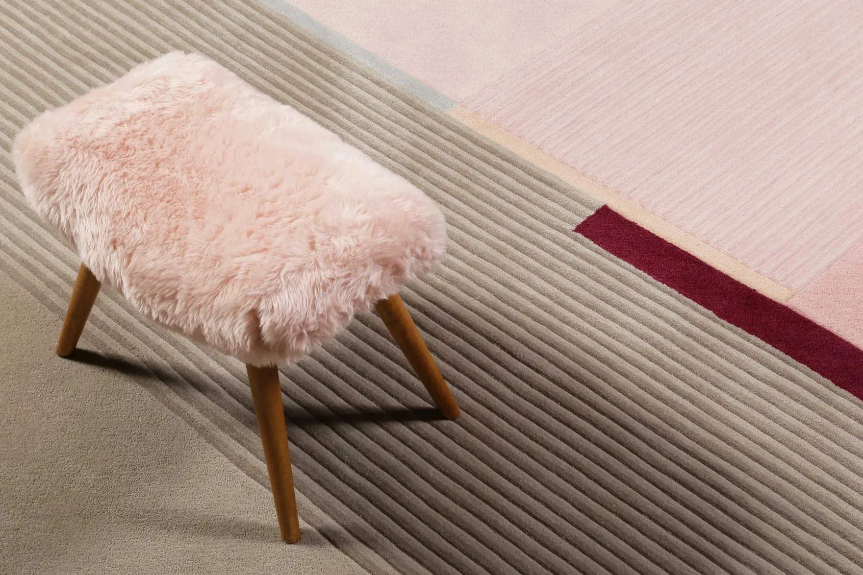 Esprit Teppich Beige Rosa Kurzflor "XAZ"
