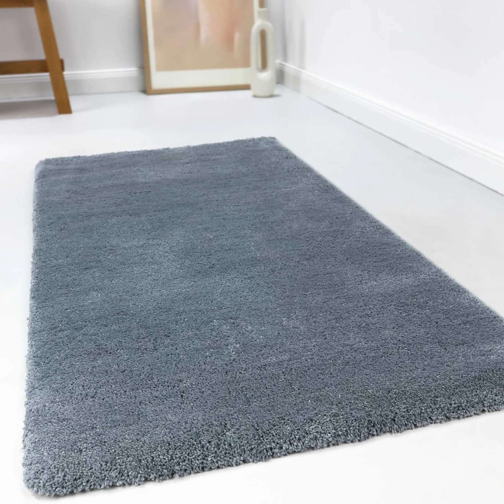 Esprit Teppich Blau Grau Hochflor "Relaxx"
