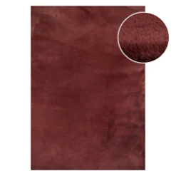 Esprit Teppich Bordeaux Rot und sehr flauschig Hochflor 