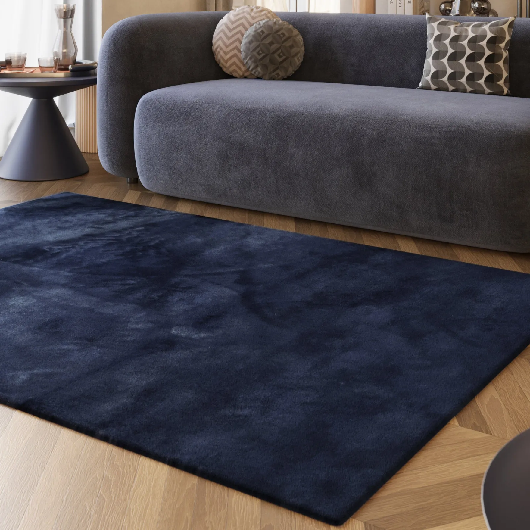 Esprit Teppich Dunkelblau und sehr flauschig Hochflor "Alice"