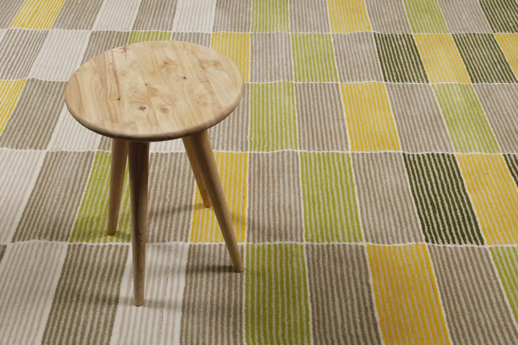Esprit Teppich Gelb Grün Beige Kurzflor "Fida"