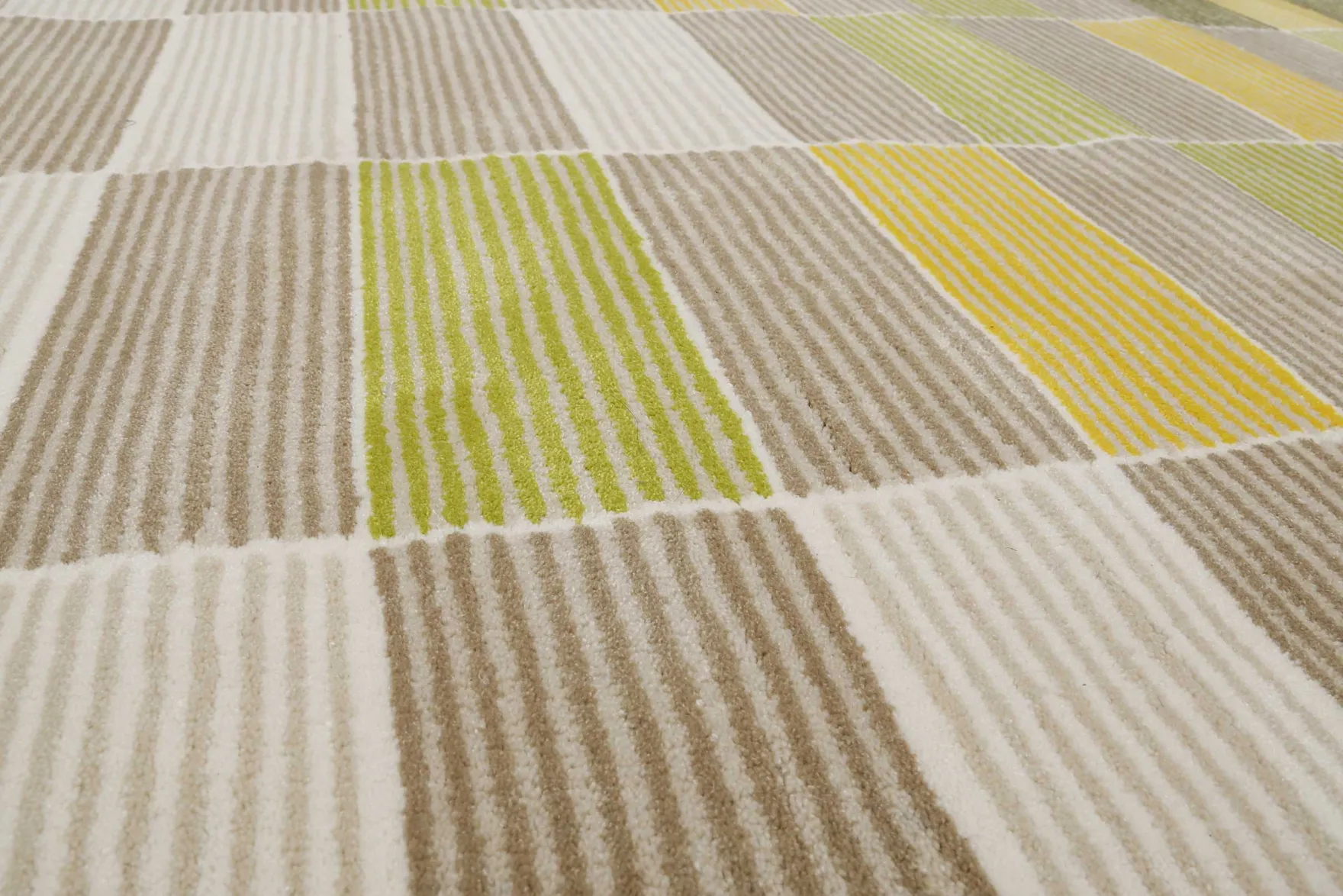 Esprit Teppich Gelb Grün Beige Kurzflor "Fida"