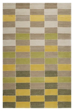 Esprit Teppich Gelb Grün Beige Kurzflor