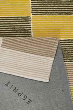 Esprit Teppich Gelb Grün Beige Kurzflor