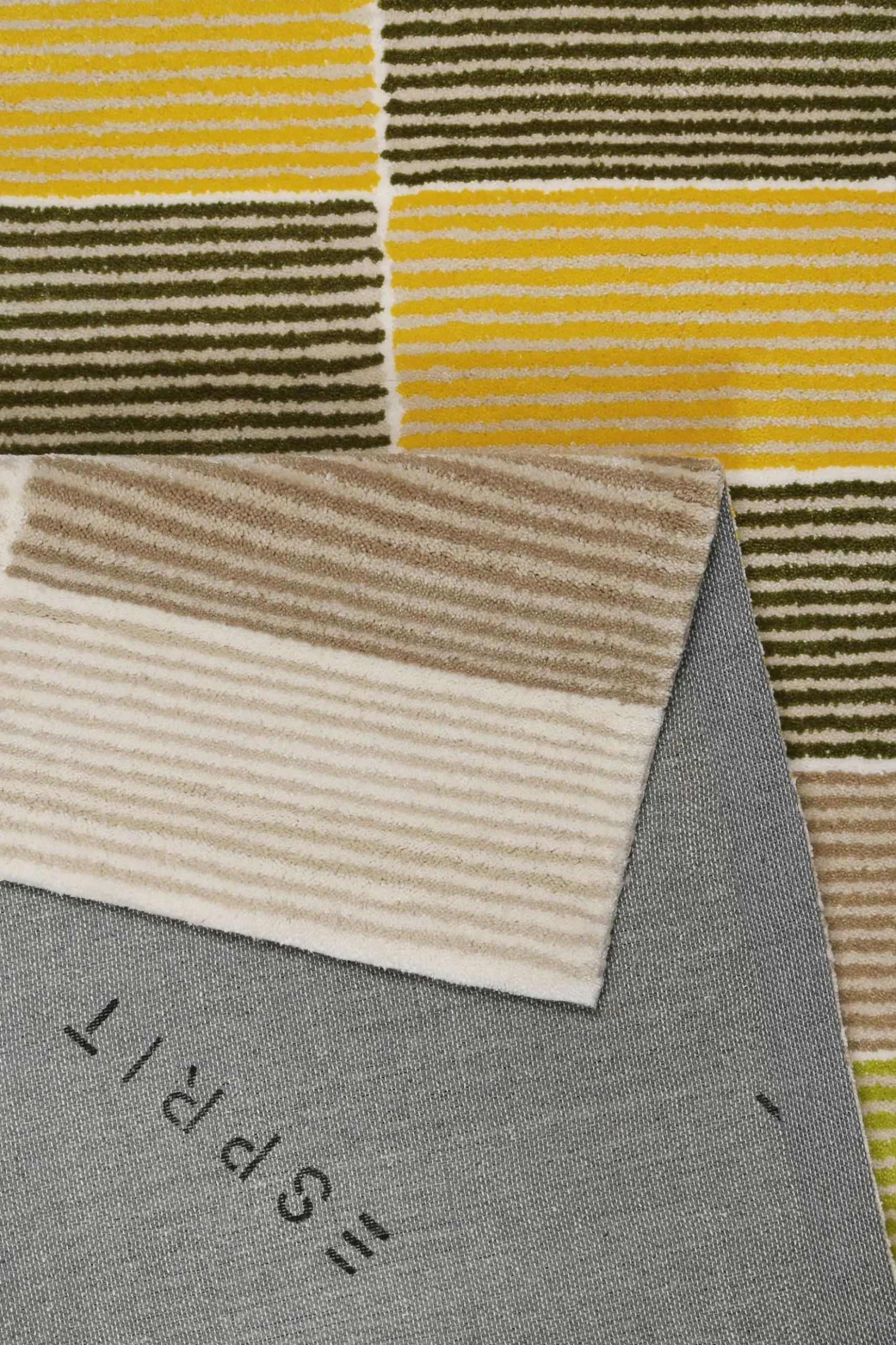 Esprit Teppich Gelb Grün Beige Kurzflor "Fida"