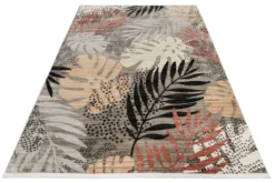 Esprit Teppich grau beige rot Kurzflor "Florence"