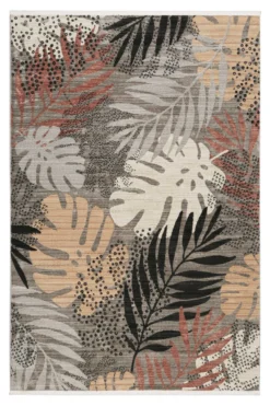 Esprit Teppich grau beige rot Kurzflor