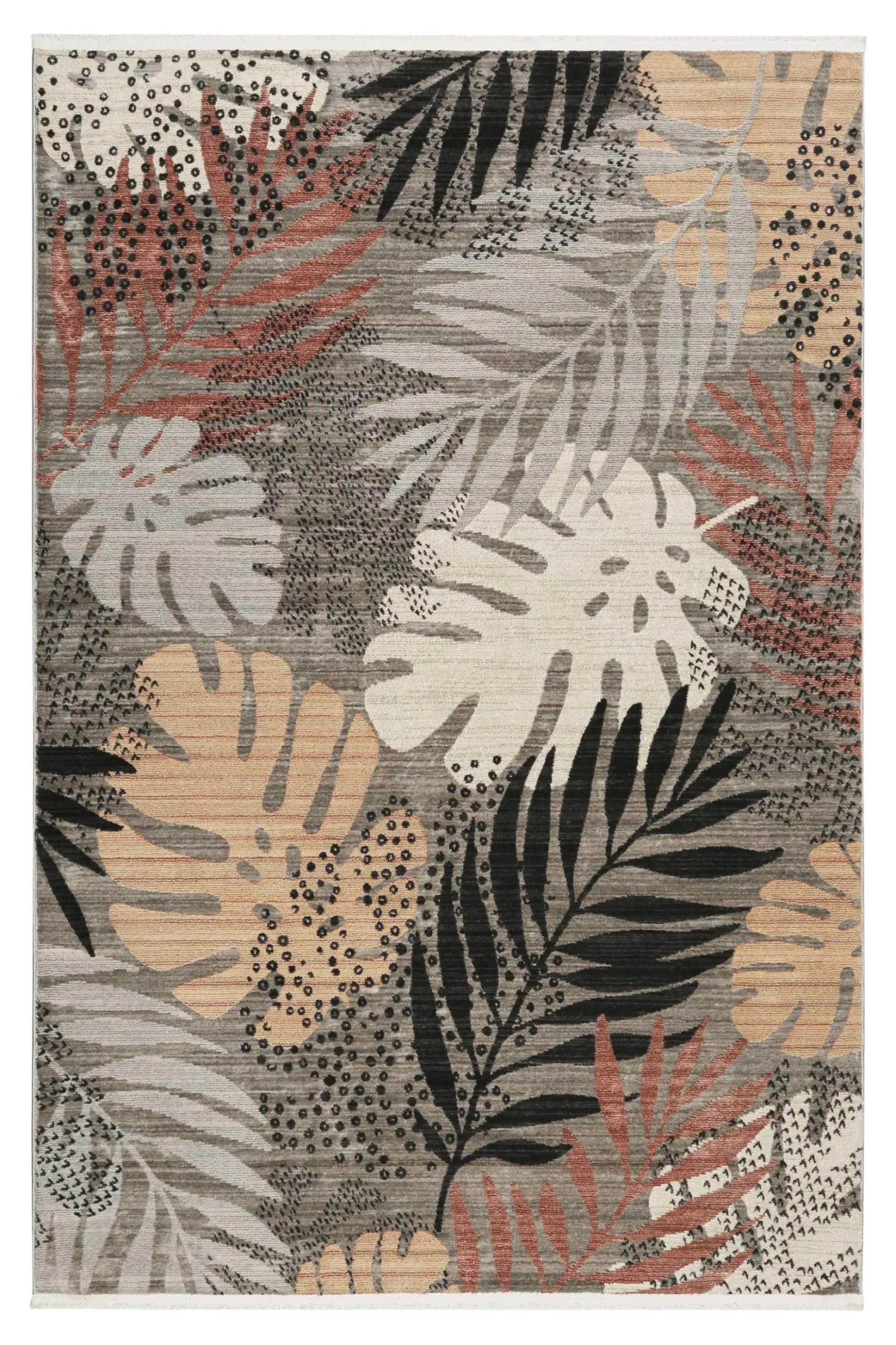 Esprit Teppich grau beige rot Kurzflor "Florence"
