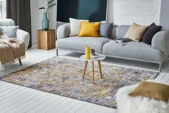 Esprit Teppich Grau Gold Kurzflor