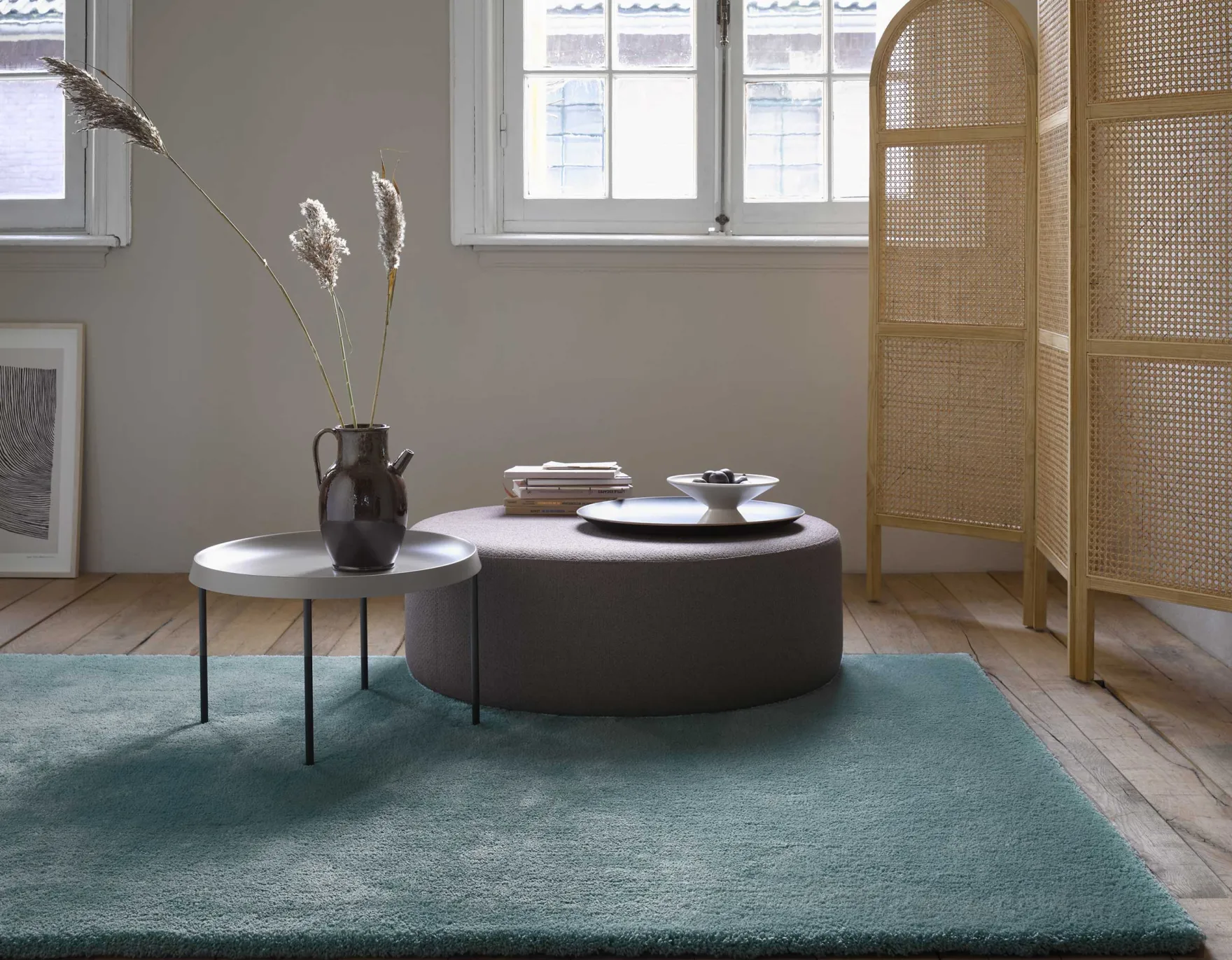 Esprit Teppich Grau Grün Hochflor "Relaxx"