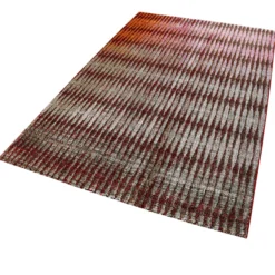 Esprit Teppich Grau Pink Orange Grün Kurzflor 