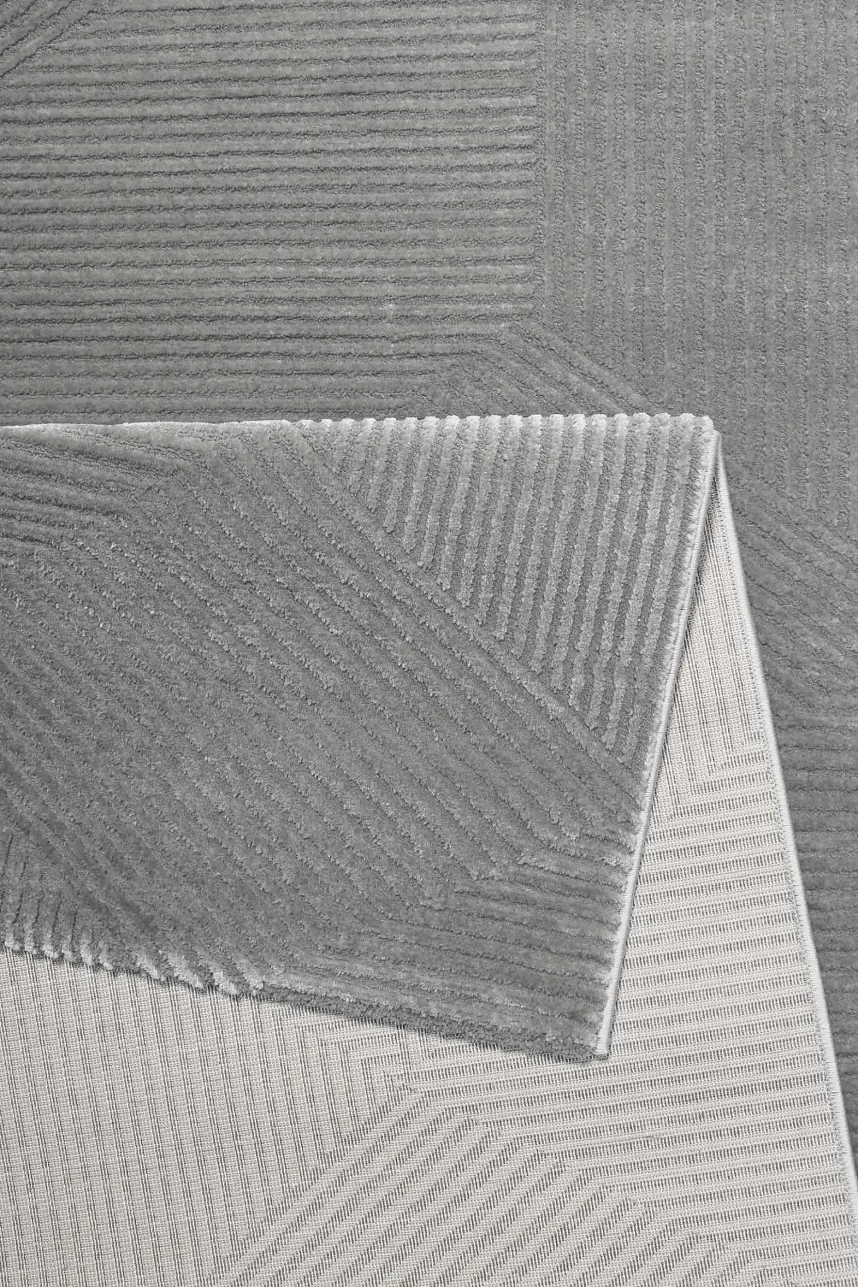 Esprit Teppich Grau Taupe Kurzflor "Velvet Groove"