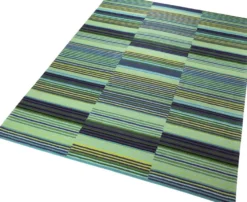 Esprit Teppich Grün Blau Kurzflor