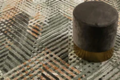 Esprit Teppich Grün Grau Braun Kurzflor 