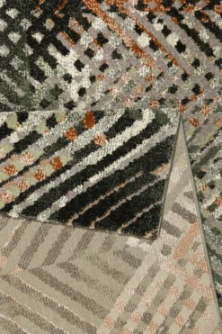 Esprit Teppich Grün Grau Braun Kurzflor 