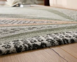 Esprit Teppich Grün Grau Kurzflor 