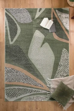 Esprit Teppich Grün Grau Kurzflor 