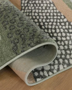 Esprit Teppich Grün Grau Kurzflor 