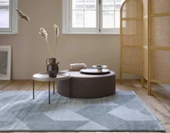 Esprit Teppich Grün Grau Kurzflor 