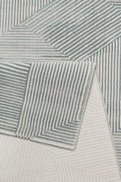 Esprit Teppich Grün Grau Kurzflor 