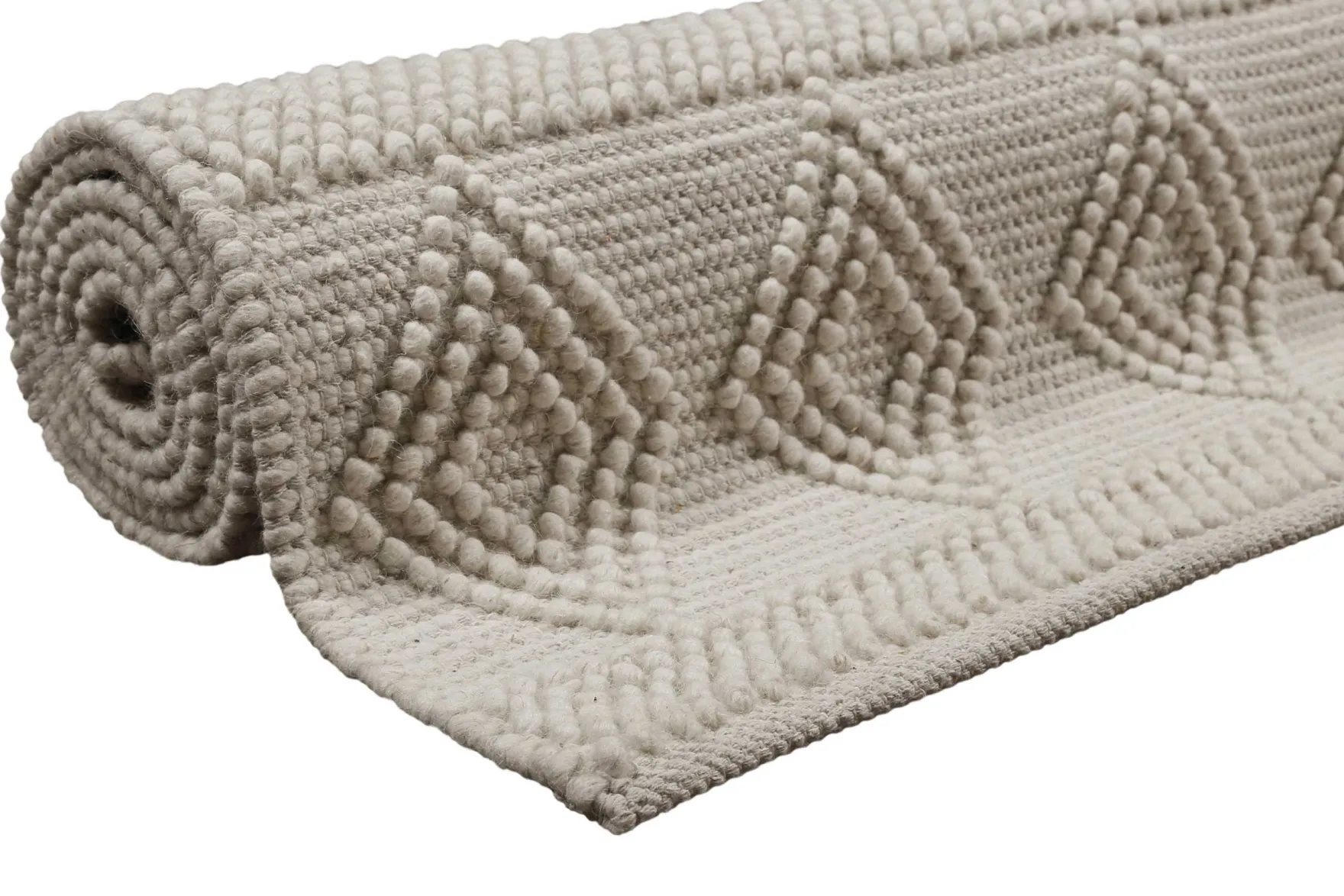 Esprit Teppich handgewebt Creme Weiß aus Wolle "Emmy"