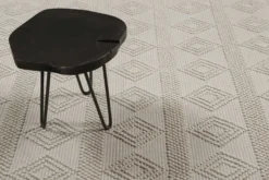 Esprit Teppich handgewebt Creme Weiß aus Wolle