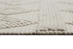 Esprit Teppich handgewebt Creme Weiß aus Wolle