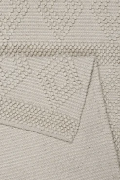 Esprit Teppich handgewebt Creme Weiß aus Wolle