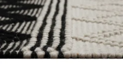 Esprit Teppich handgewebt Weiß Schwarz aus Wolle "Cara"