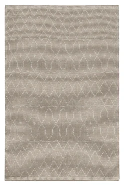 Esprit Teppich handgewebt Weiß Beige aus Wolle