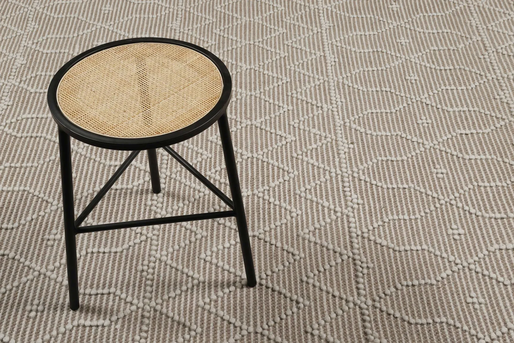 Esprit Teppich handgewebt Weiß Beige aus Wolle "Ana"