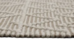 Esprit Teppich handgewebt Weiß Beige aus Wolle