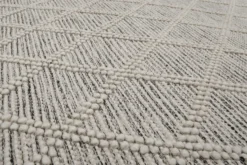 Esprit Teppich handgewebt Weiß Hellgrau aus Wolle