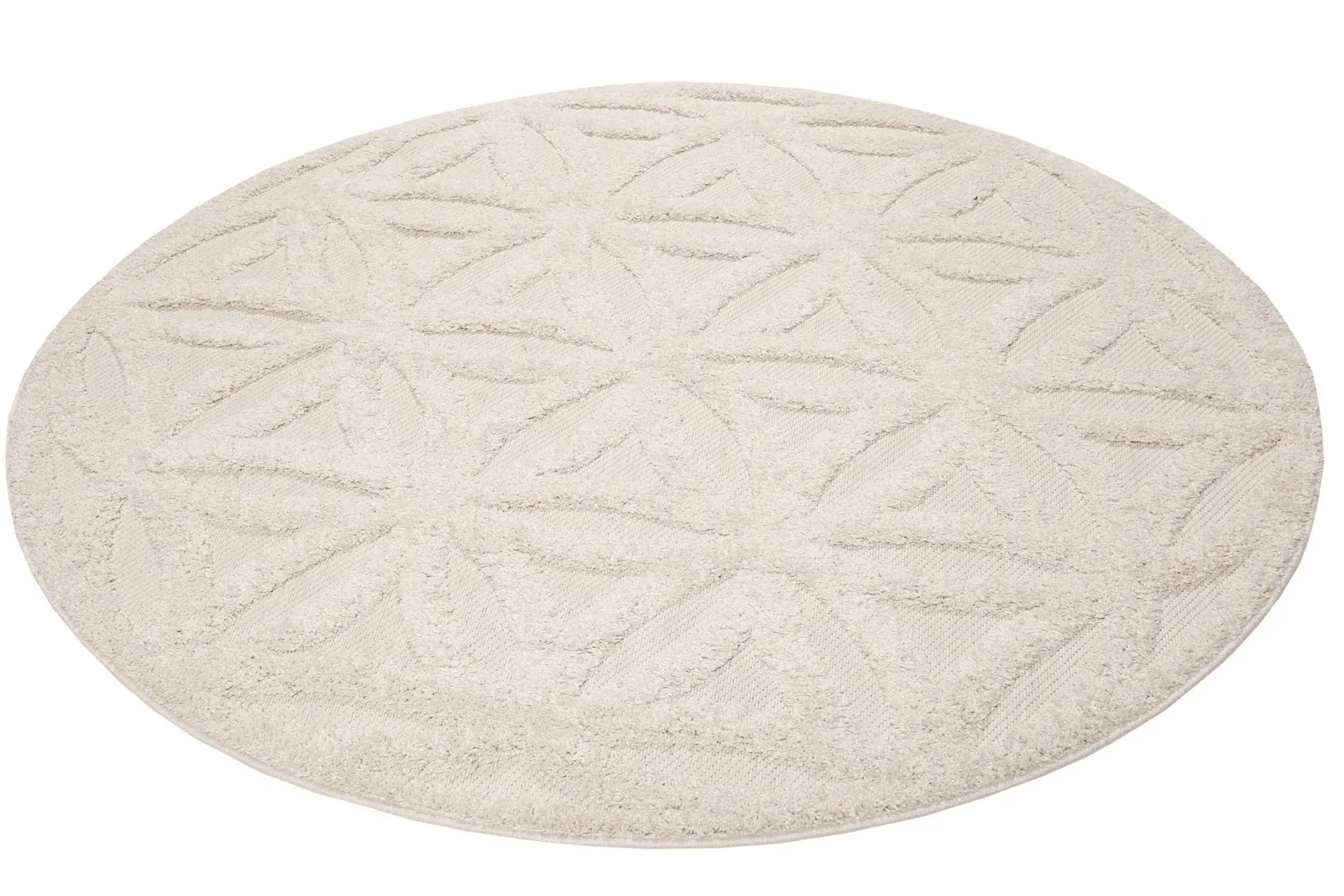 Esprit Teppich In- und Outdoor Rund Creme Beige "Shake"
