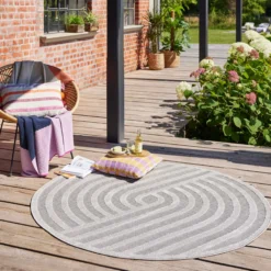 Esprit Teppich In- und Outdoor Rund Grau Silber 