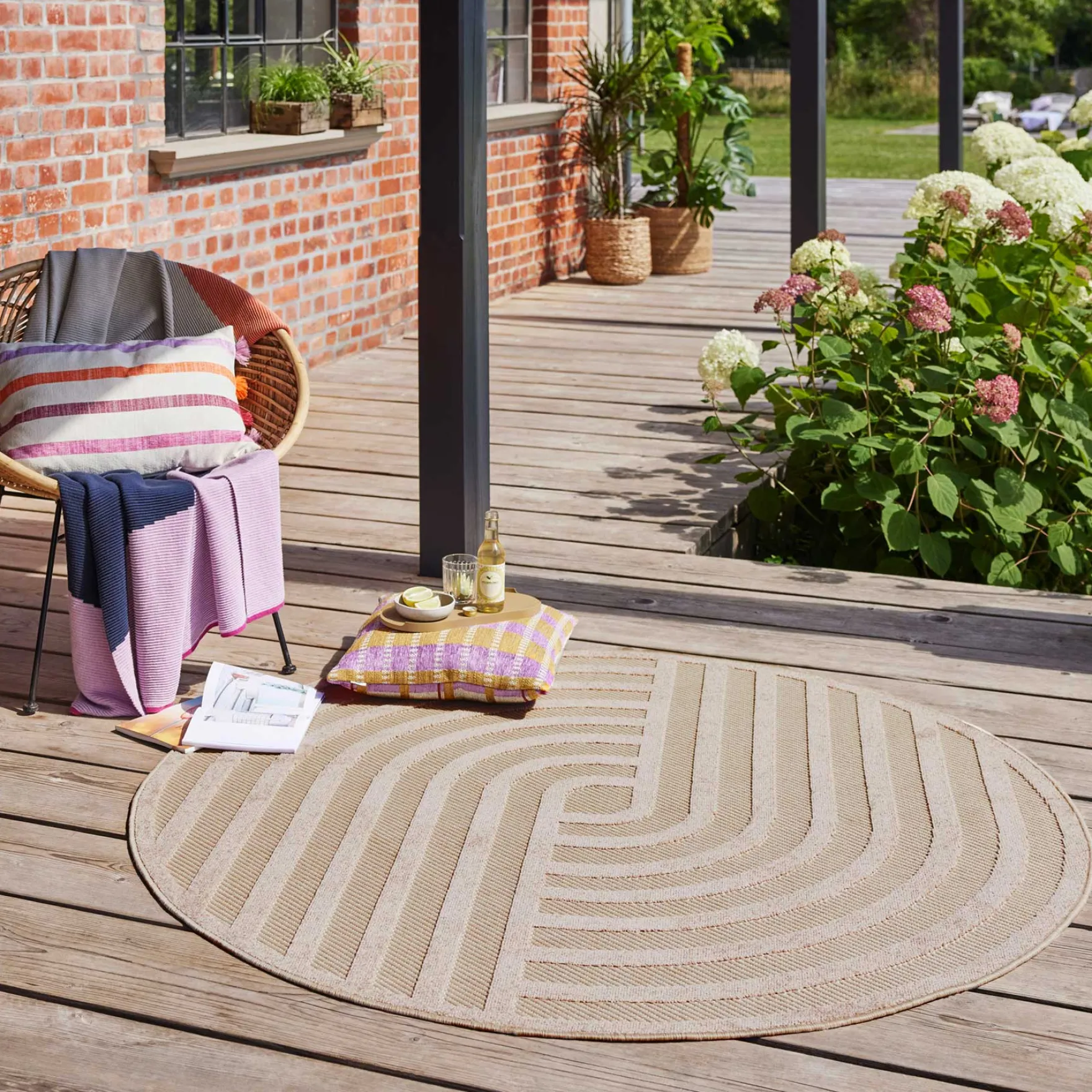 Esprit Teppich In- und Outdoor Rund Beige Sand "Spirit"